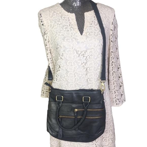 Great American Leatherworks Crossbody Blue Handbag Women Leather Shoulder Bag - Picture 1 of 8